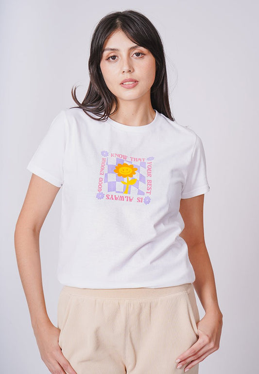 Mossimo White with Know that your Best is Always Good Enough Flat Print Classic Fit Tee - Mossimo PH