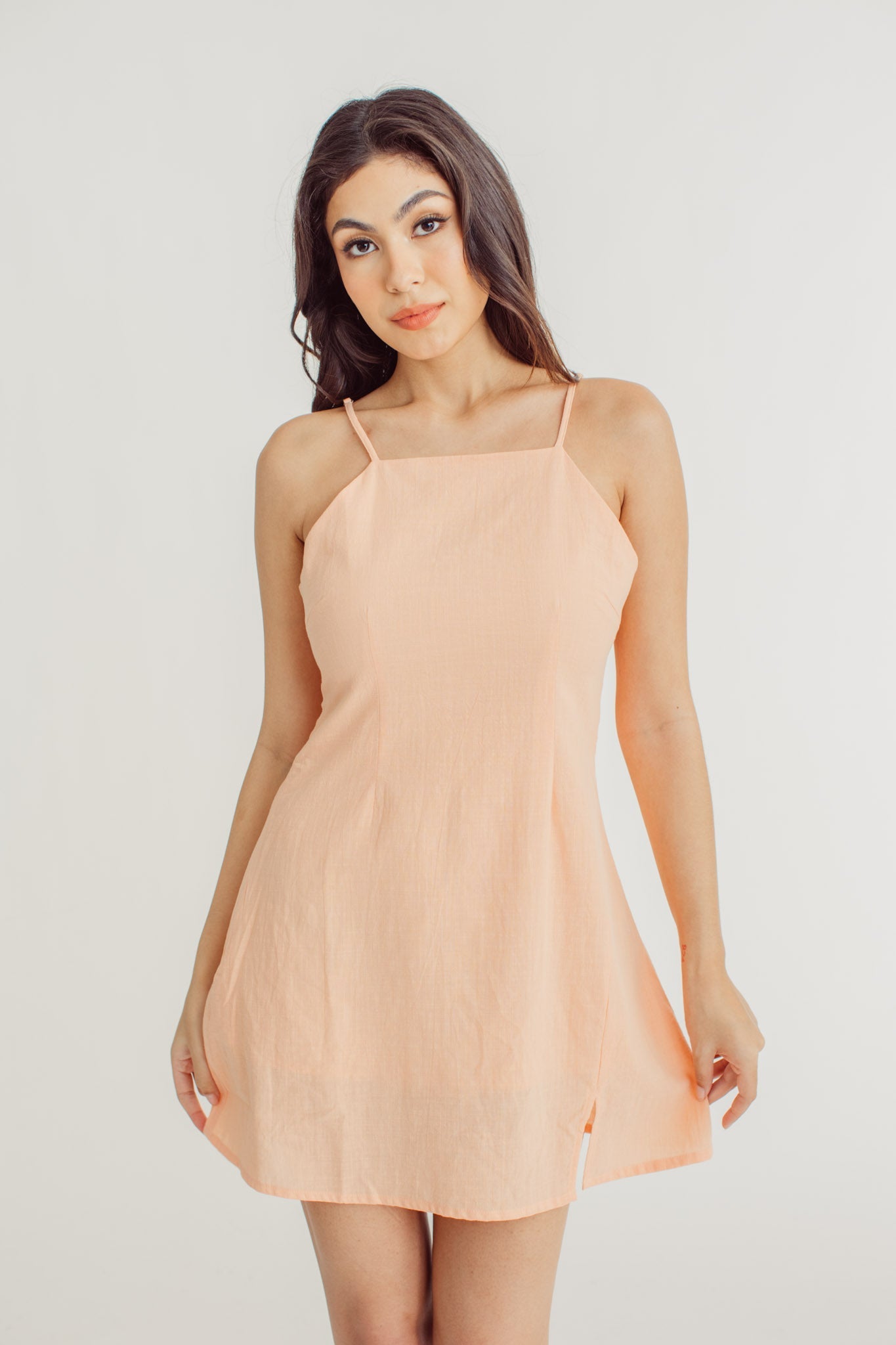 Rochelle Orange Mini Halter Dress with Slit – Mossimo PH