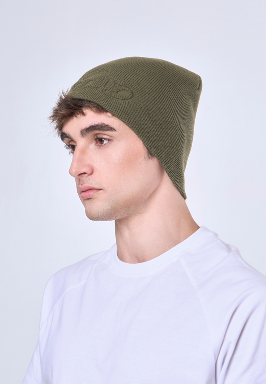 Mossimo Olive Beanie w/ Fabric Embossed