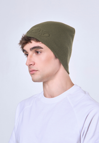 Mossimo Olive Beanie w/ Fabric Embossed