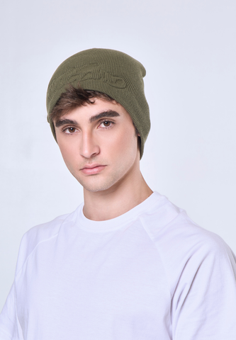 Mossimo Olive Beanie w/ Fabric Embossed