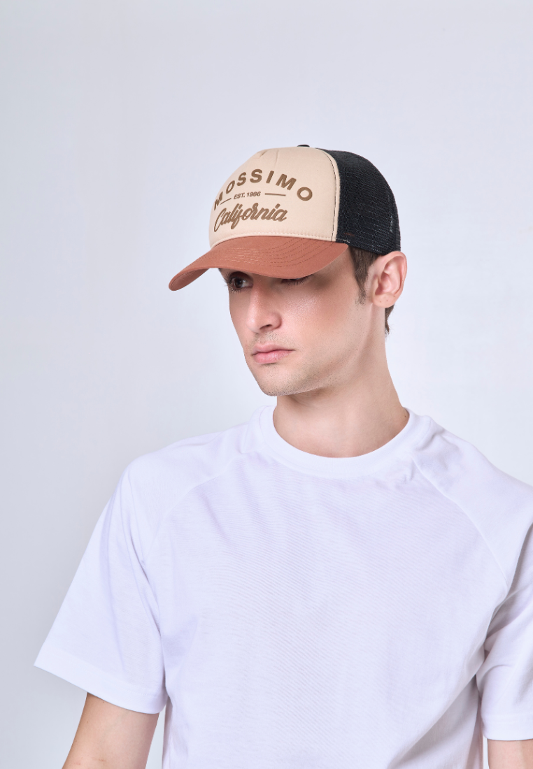 Mossimo Beige Trucker Cap w/ Embroidery