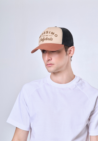 Mossimo Beige Trucker Cap w/ Embroidery