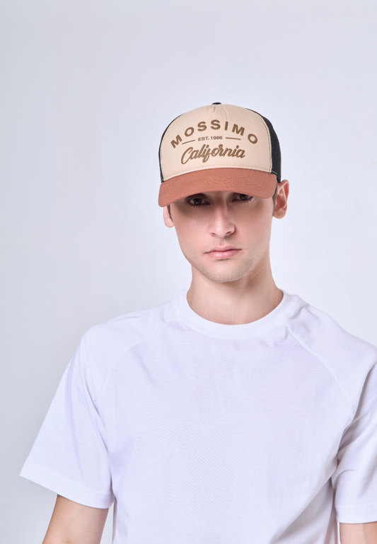 Mossimo Beige Trucker Cap w/ Embroidery