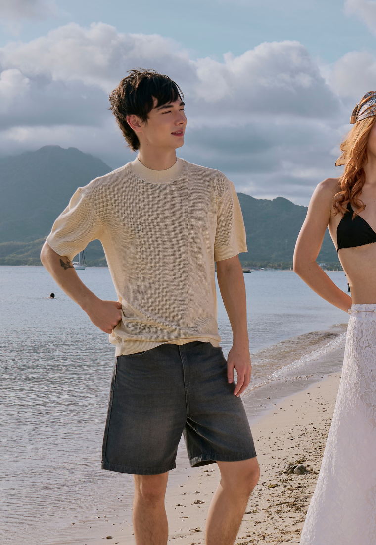 Mossimo Neo Dark Gray Bermuda Denim Wash Shorts For Men