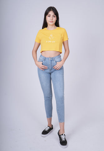 Mossimo Alora Spectra Yellow Super Cropped Fit Tee
