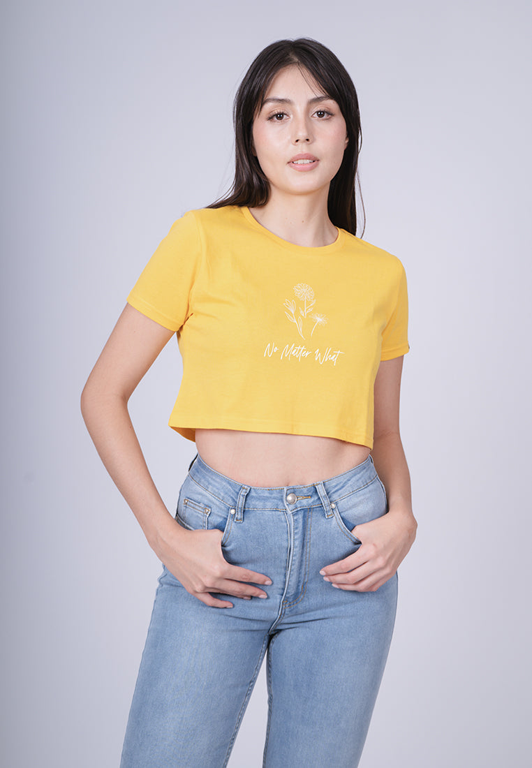 Mossimo Alora Spectra Yellow Super Cropped Fit Tee
