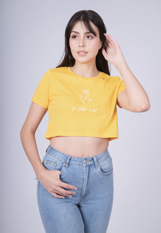 Mossimo Alora Spectra Yellow Super Cropped Fit Tee