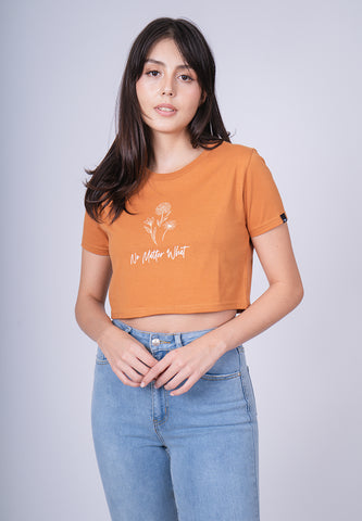 Mossimo Alora Cashew Brown Super Cropped Fit Tee