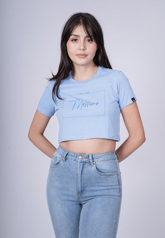 Mossimo Crissy Placid Blue Vintage Cropped Fit Tee