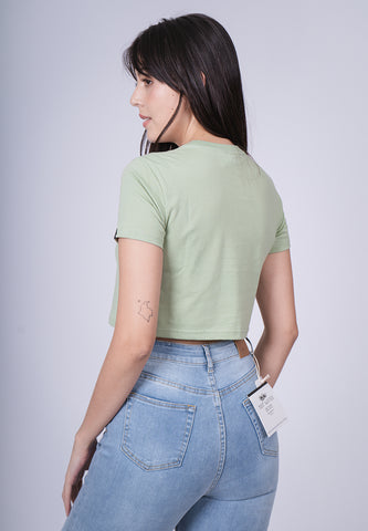 Mossimo Crissy Sage Green Vintage Cropped Fit Tee