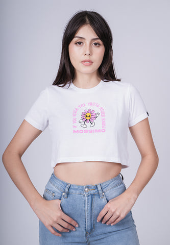 Mossimo Pamela White Vintage Cropped Fit Tee