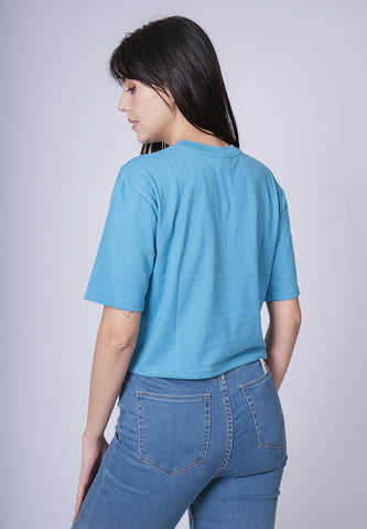 Mossimo Coreen Blue Moon Modern Cropped Fit Tee