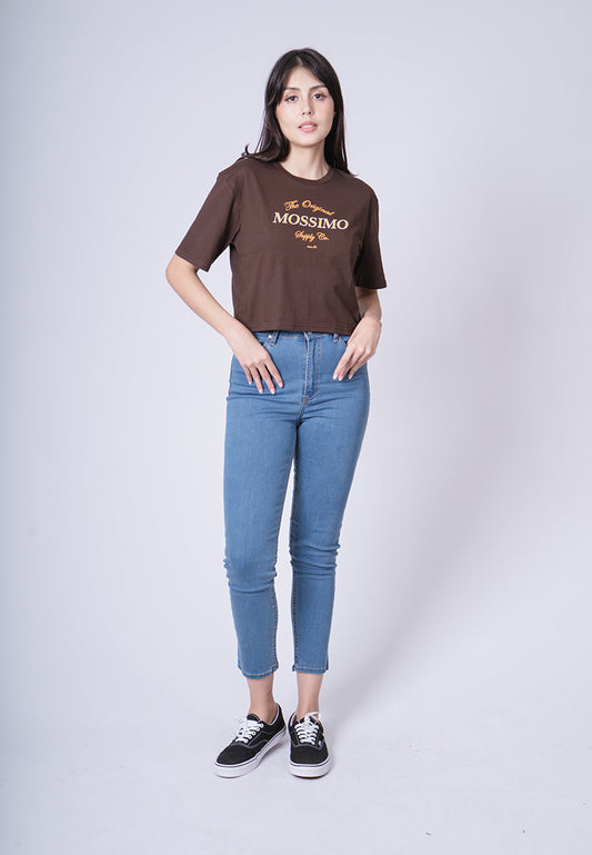 Mossimo Coreen Choco Brown Modern Cropped Fit Tee