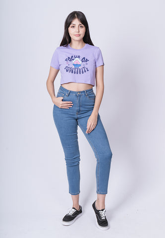 Mossimo Eliana Violet Tulip Vintage Cropped Fit Tee