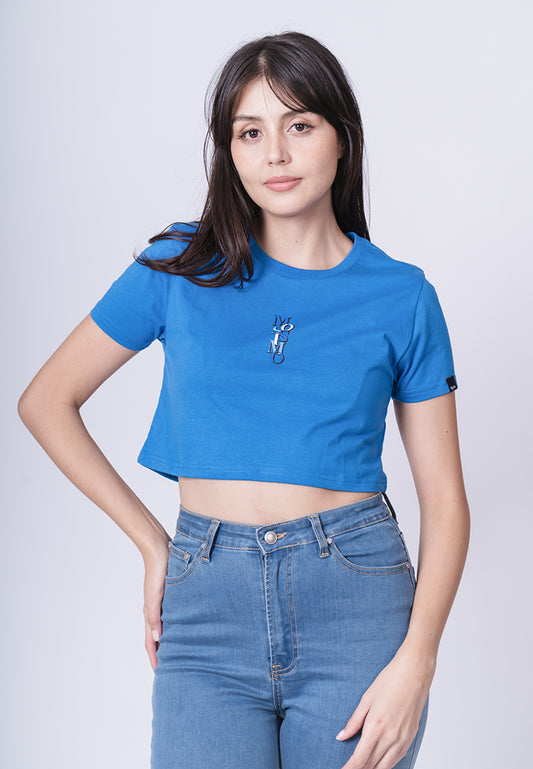 Mossimo Suzanne Blue Super Cropped Fit Tee