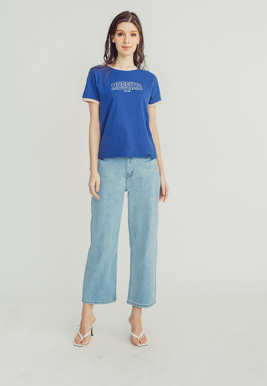 Mossimo Annie Medium Blue Wide Leg Low Rise Jeans