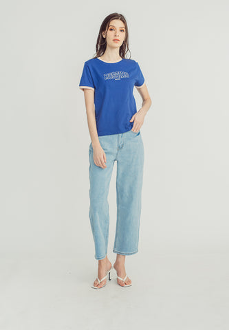 Mossimo Annie Medium Blue Wide Leg Low Rise Jeans