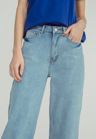 Mossimo Annie Medium Blue Wide Leg Low Rise Jeans