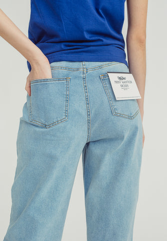 Mossimo Annie Medium Blue Wide Leg Low Rise Jeans