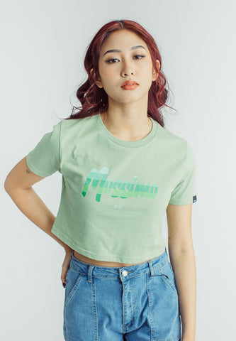 Mossimo Adrienne Sage green Super Cropped Fit Tee