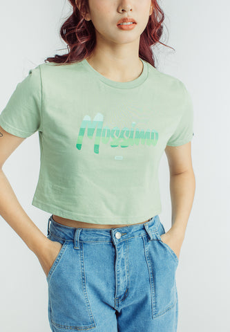 Mossimo Adrienne Sage green Super Cropped Fit Tee