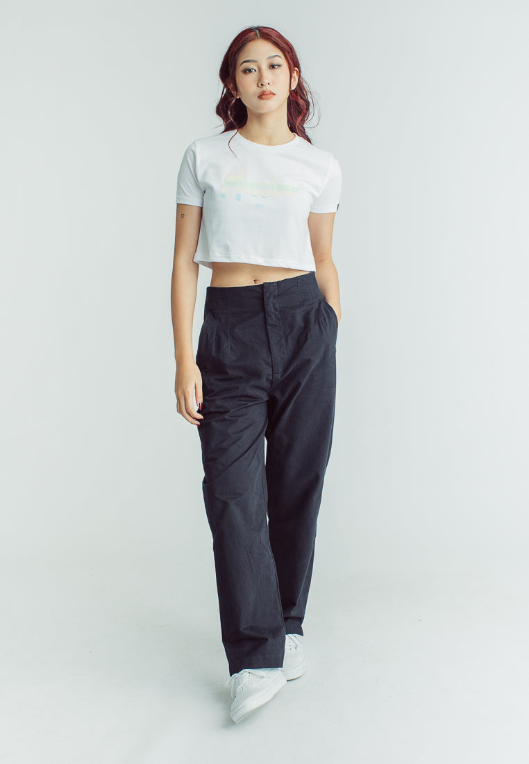 Mossimo Adrienne White Super Cropped Fit Tee