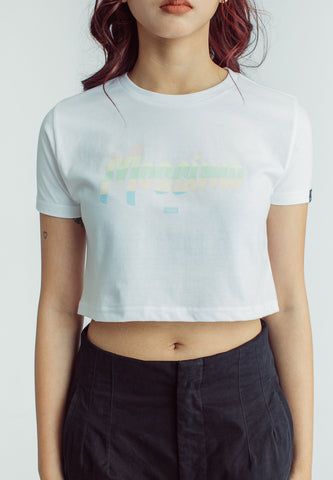 Mossimo Adrienne White Super Cropped Fit Tee