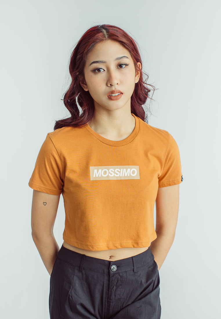 Mossimo Luna Cashew Brown Vintage Cropped Fit Tee