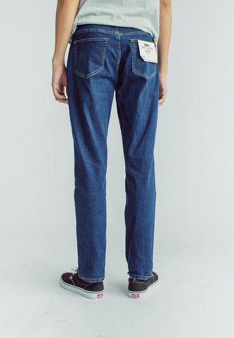 Blue Straight Mid Mens Basic Five Pocket Jeans