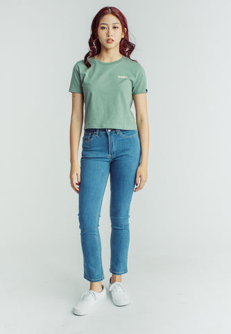 Mossimo Aina Sage Green Classic Cropped Fit Tee