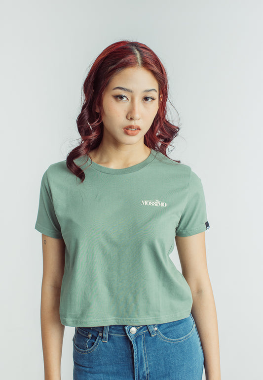 Mossimo Aina Sage Green Classic Cropped Fit Tee