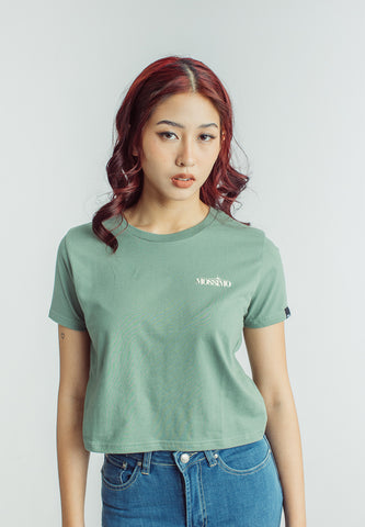 Mossimo Aina Sage Green Classic Cropped Fit Tee