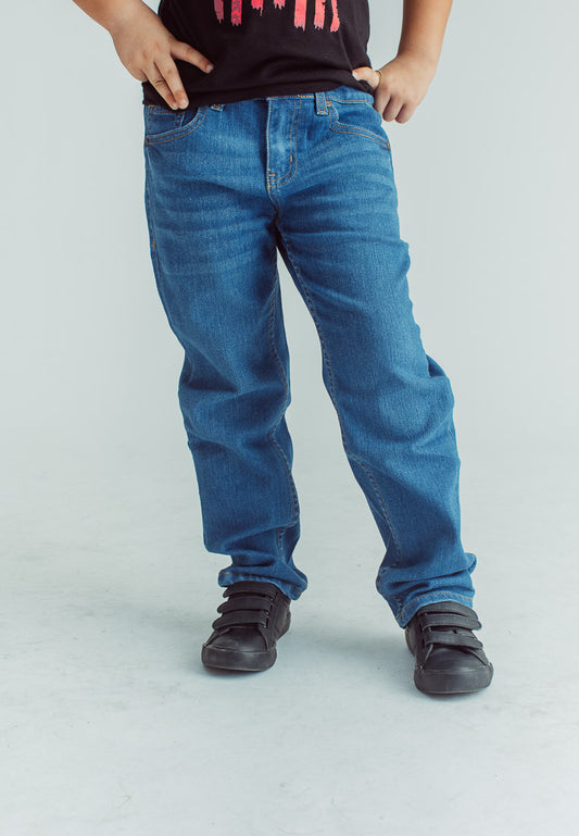 Light Blue Straight Fit Five Pocket Jeans Kids