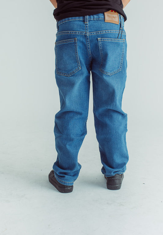 Light Blue Straight Fit Five Pocket Jeans Kids