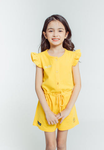 Mossimo Yellow Sesame Street Kids Girls Sleeveless Romper with Embroidery