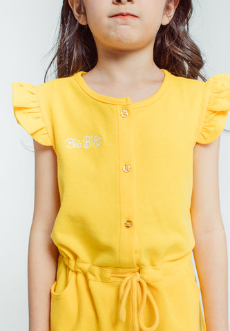 Mossimo Yellow Sesame Street Kids Girls Sleeveless Romper with Embroidery