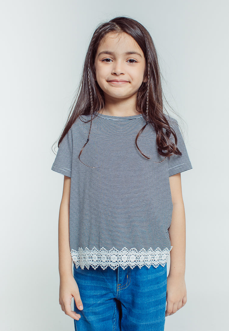 Mossimo Kids Aly Black Lace Striped Tee