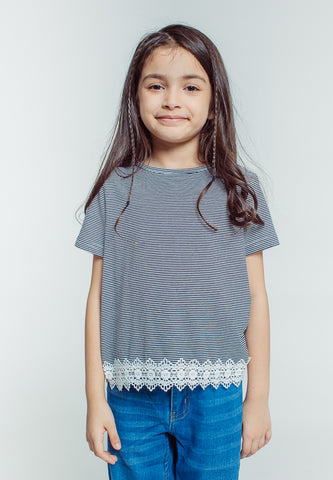 Mossimo Kids Aly Black Lace Striped Tee
