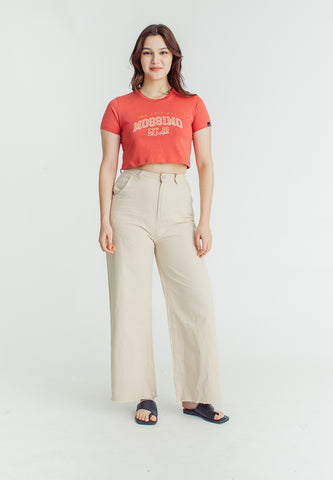 Mossimo Ariella Dark Pink Vintage Cropped Fit Tee