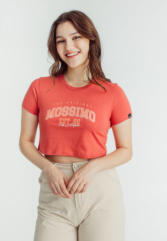 Mossimo Ariella Dark Pink Vintage Cropped Fit Tee