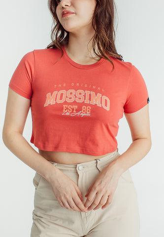 Mossimo Ariella Dark Pink Vintage Cropped Fit Tee