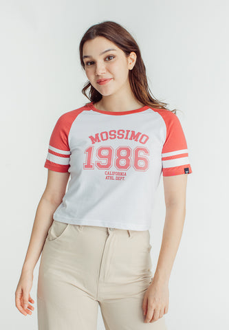 Mossimo Julliene White Astrodust Classic Cropped Fit Tee