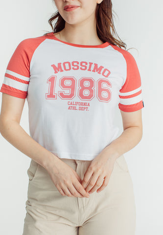 Mossimo Julliene White Astrodust Classic Cropped Fit Tee
