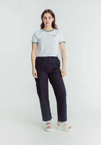 Mossimo Mellisa White Sage Leaf Classic Cropped Fit Tee