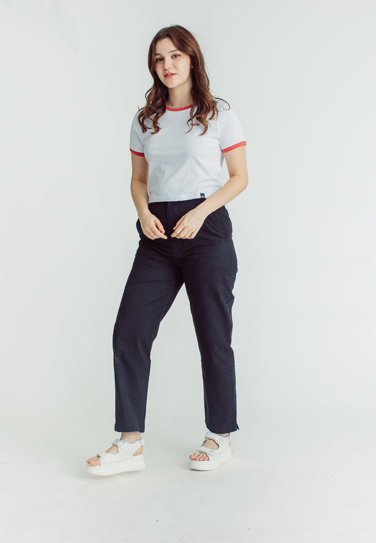 Mossimo Mellisa White Astrodust Classic Cropped Fit Tee