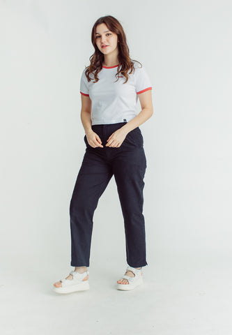 Mossimo Mellisa White Astrodust Classic Cropped Fit Tee