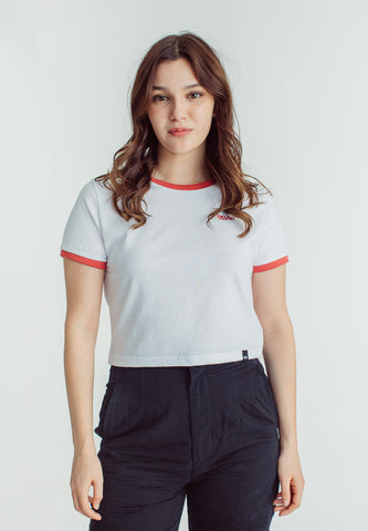 Mossimo Mellisa White Astrodust Classic Cropped Fit Tee