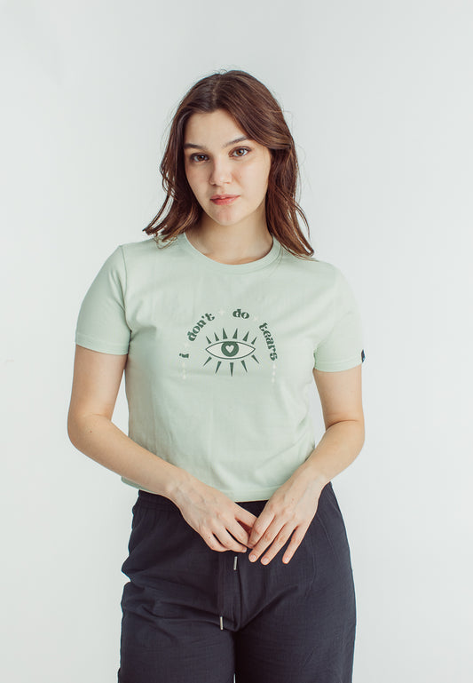Mossimo Alexandra Fog Green Classic Cropped Fit Tee