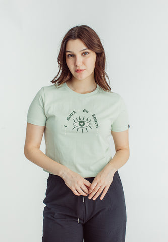 Mossimo Alexandra Fog Green Classic Cropped Fit Tee